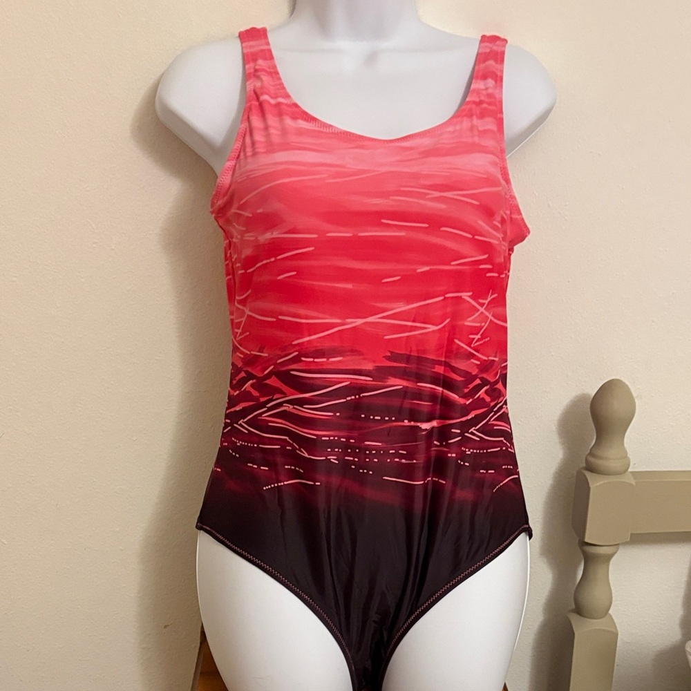 Red and Black Ombre Swimsuit